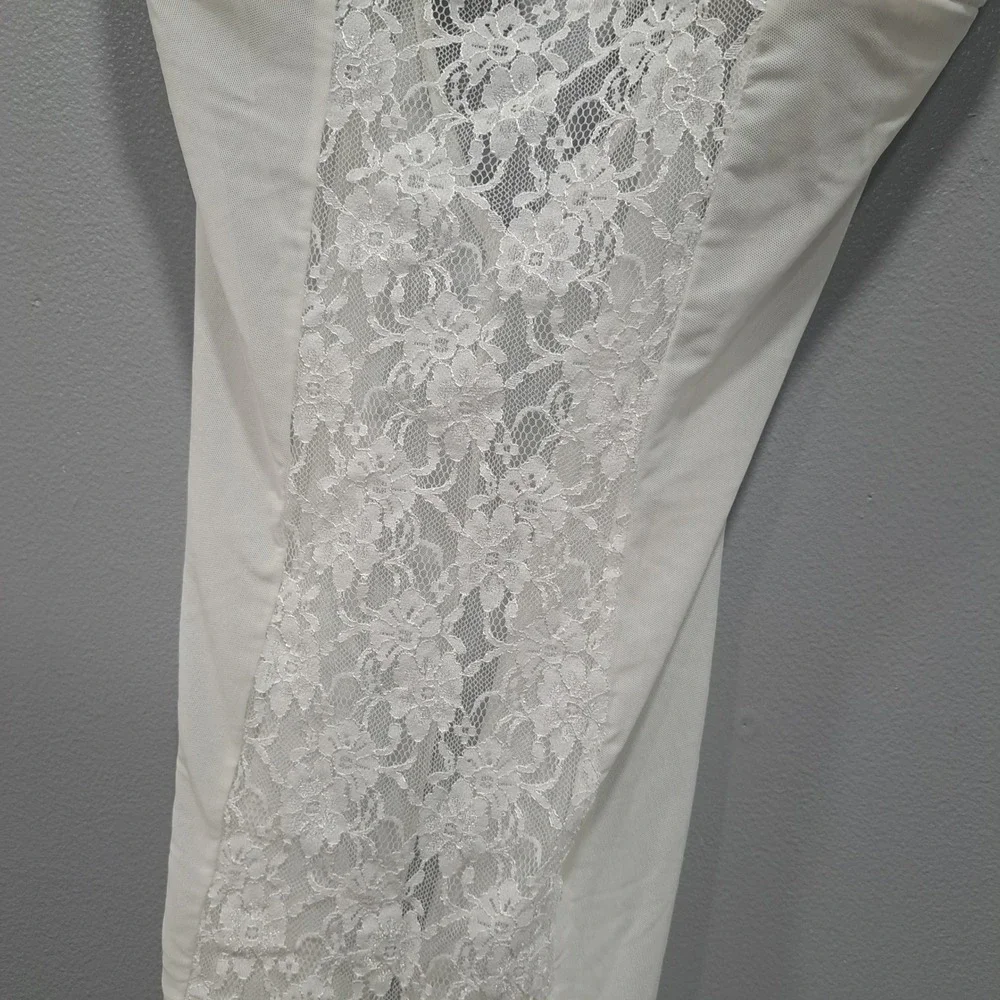 Fredericks of Hollywood M White Lace Mesh Chemise Slip‎ Lingerie Coquette Boho